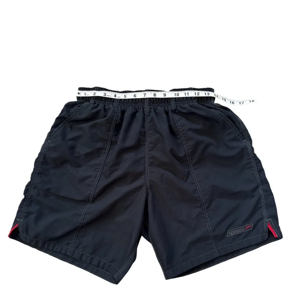 Vintage Speedo Black Men's Swim Shorts with Lining Size‎ Medium